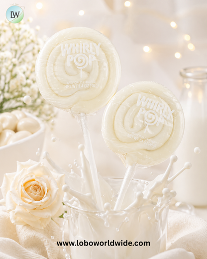 Whirly Pop White Lollipops 1.5 Ounce 12 Piece