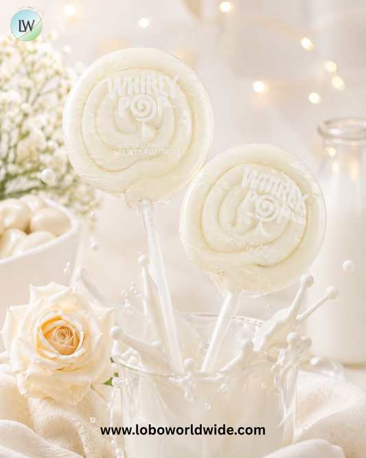 Whirly Pop White Lollipops 1.5 Ounce 12 Piece