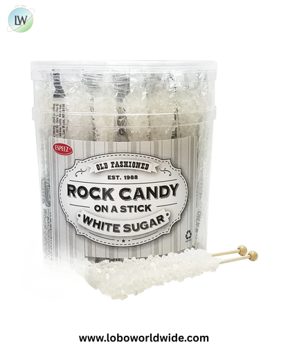White Rock Candy Crystal Sticks - 36ct Tubs