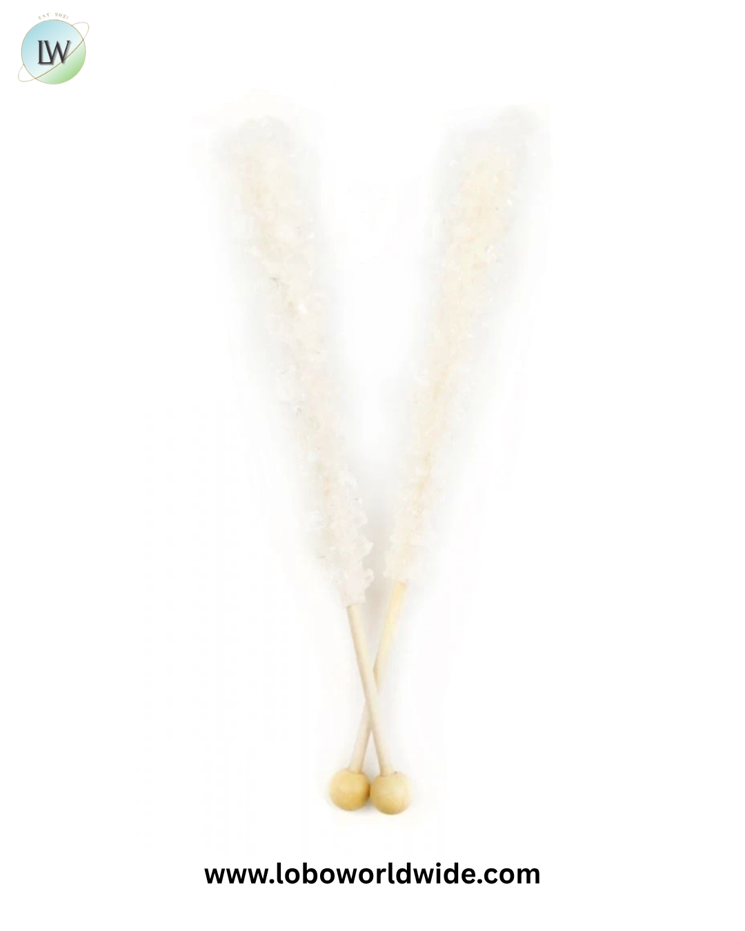 White Rock Candy Sticks - Wrapped 12 Piece
