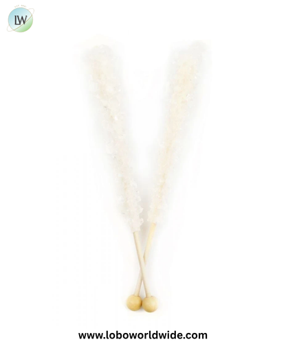 White Rock Candy Sticks - Wrapped 12 Piece