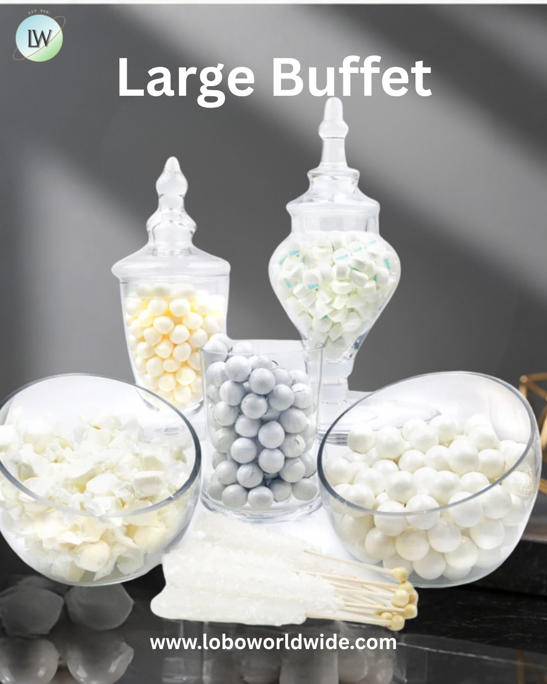 White Wedding Candy Buffet Small Buffet