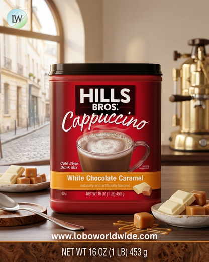 Hills Bros. Cappuccino Instant Coffee Mix, 16 Ounce Canister