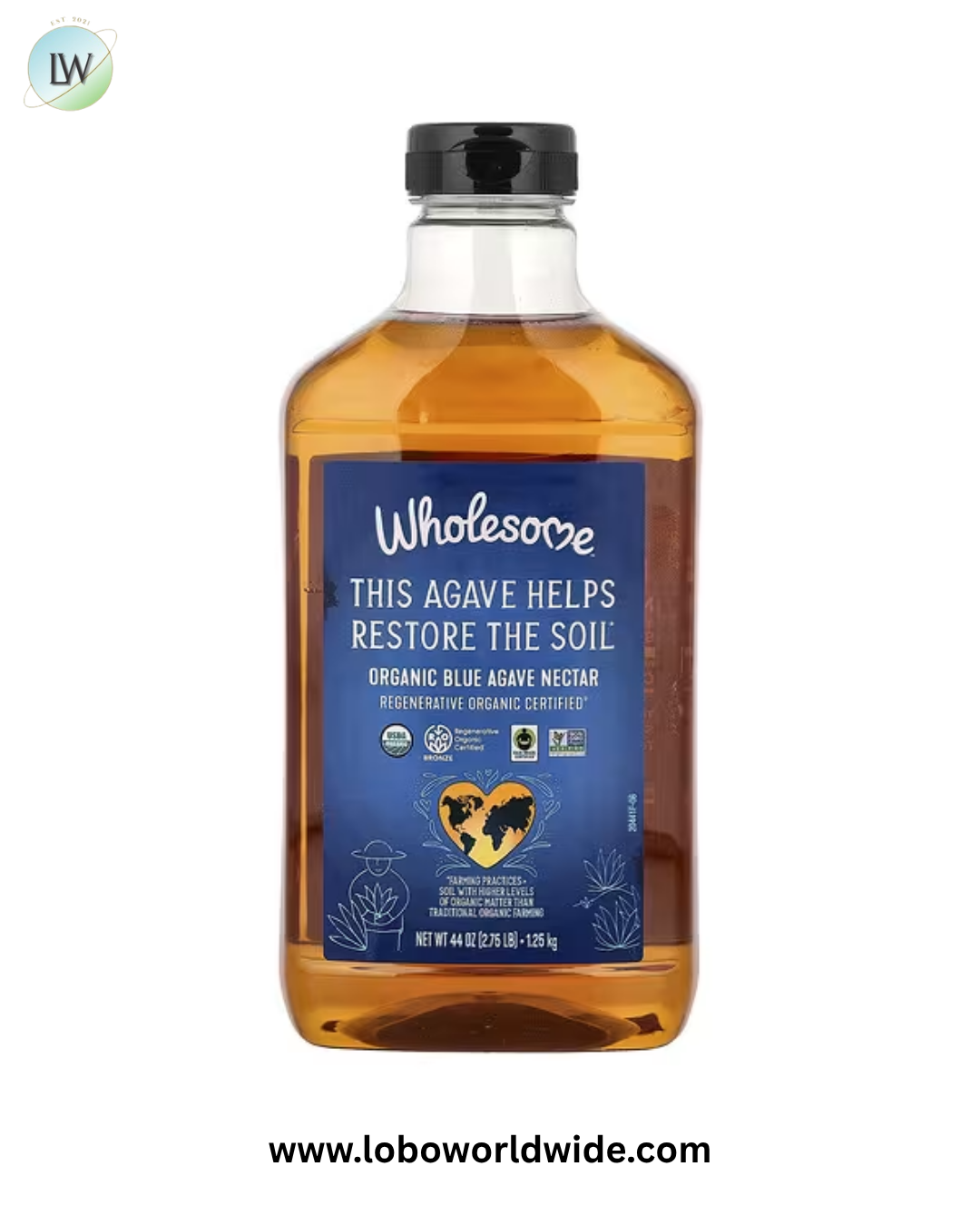 Wholesome Sweeteners, Organic Blue Agave Nectar, 44 oz (1.25 kg)