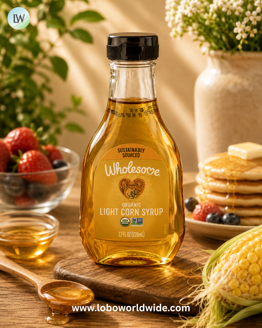 Wholesome Sweeteners, Organic Light Corn Syrup, 7.7 fl oz (228 g)