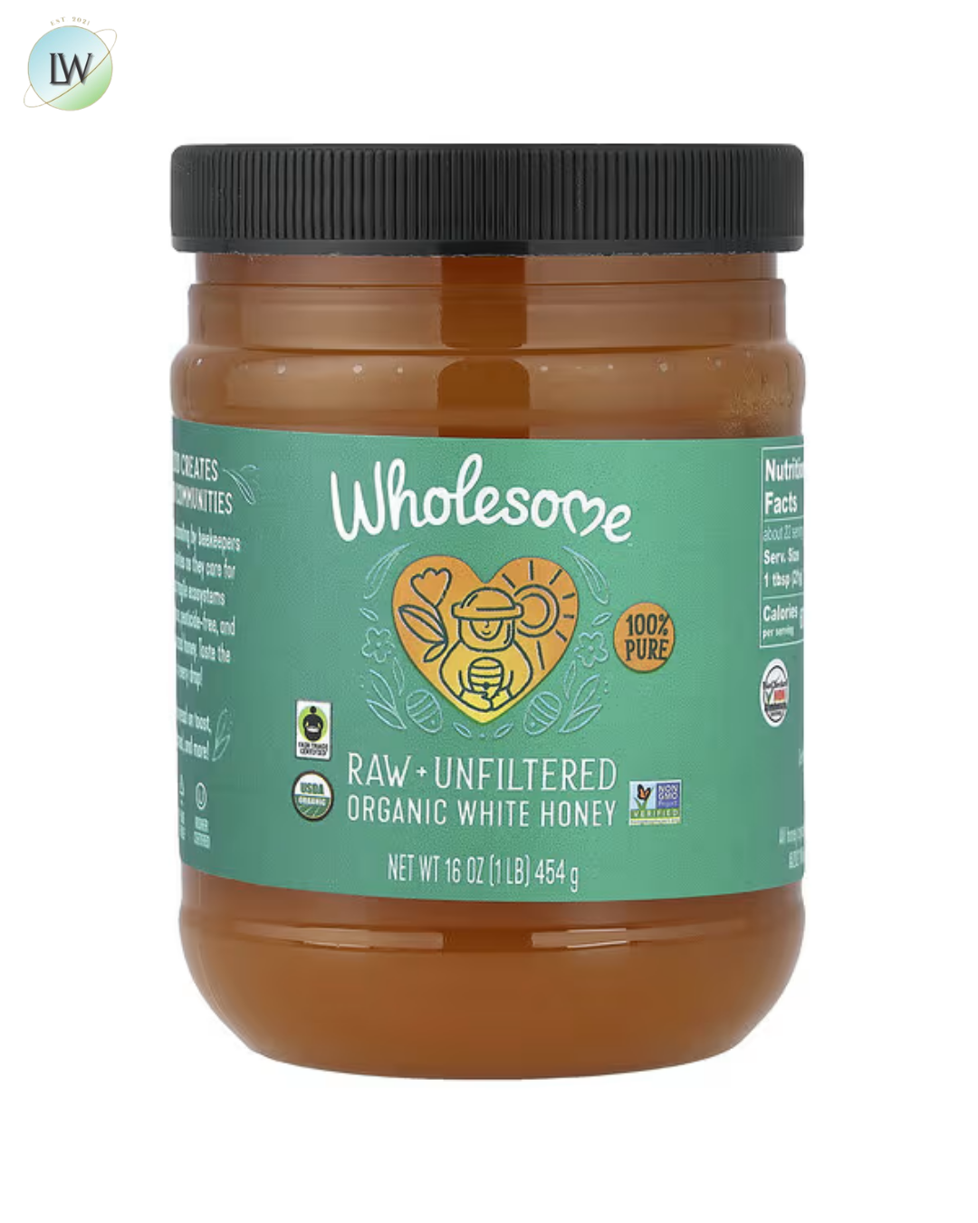 Wholesome Sweeteners, Organic White Honey, Raw + Unfiltered, 16 oz (454 g)