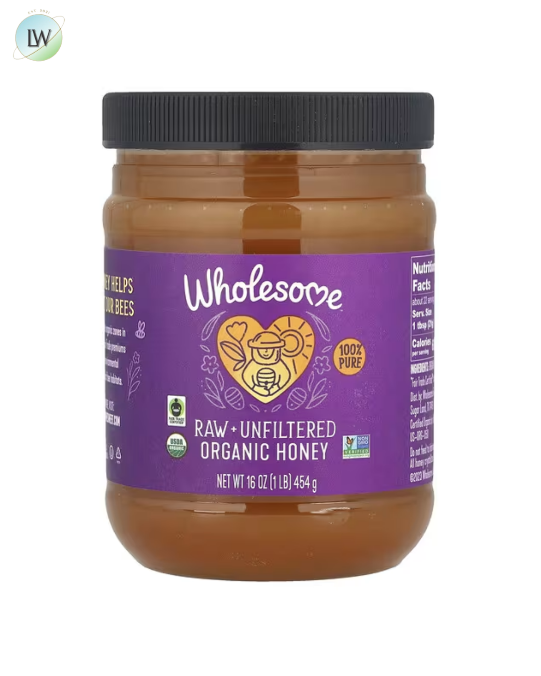 Wholesome Sweeteners, Raw + Unfiltered Organic Honey , 16 oz (454 g)
