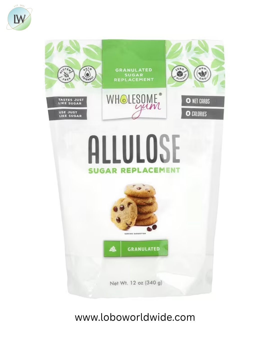 Wholesome Yum, Allulose Sugar Replacement, Granulated, 12 oz (340 g)