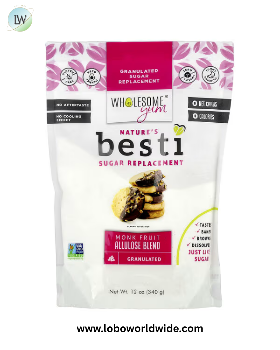 Wholesome Yum, Besti, Sugar Replacement, Monk Fruit Allulose Blend, 12 oz (340 g)