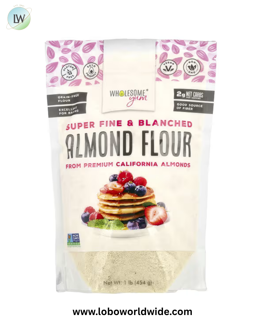 Wholesome Yum, Super Fine & Blanched Almond Flour, 1 lb (454 g)