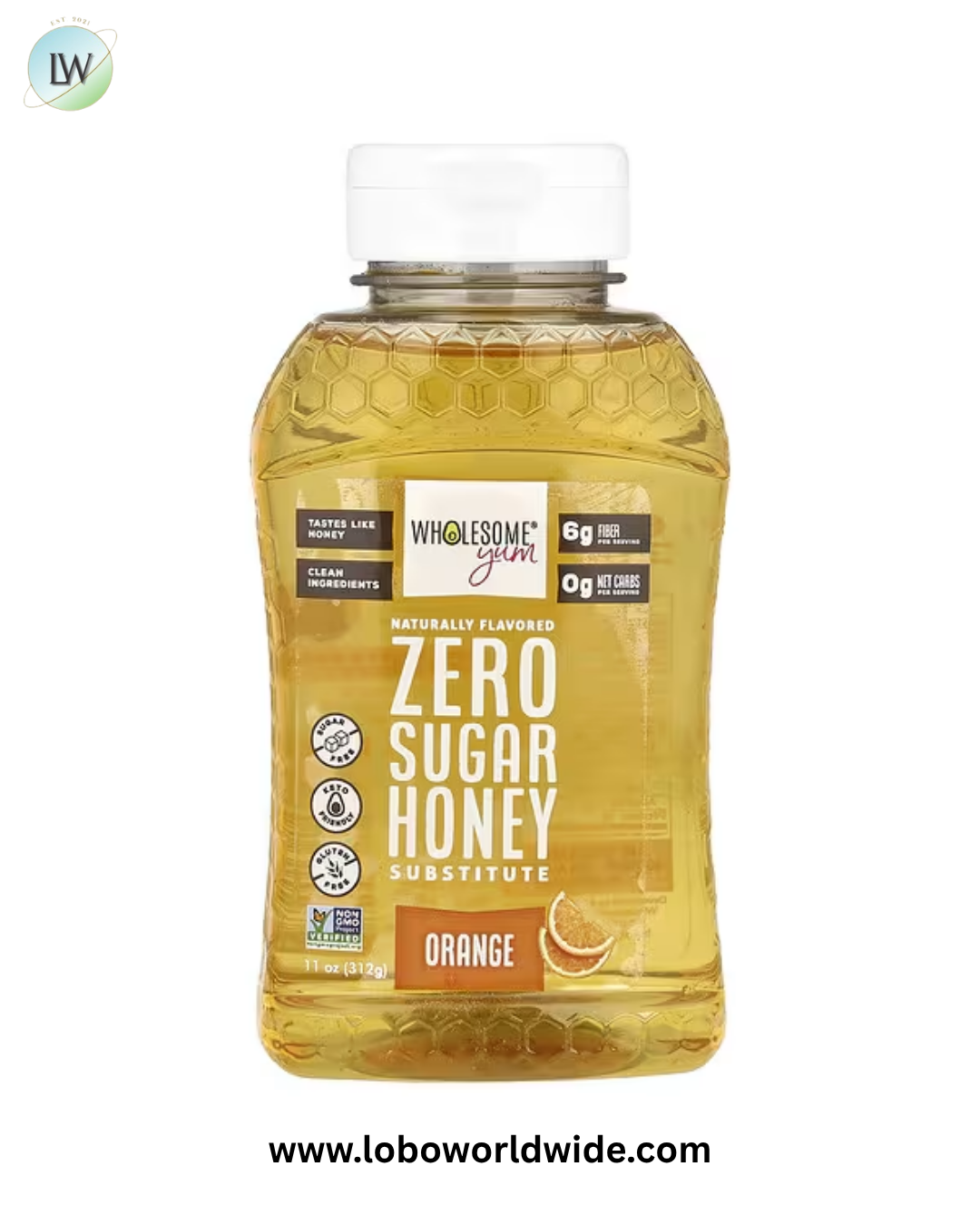 Wholesome Yum, Zero Sugar Honey Substitute, Orange, 11 oz (312 g)