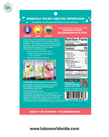 Wilderness Poets, Coconut Water Powder, 4 oz (113 g)