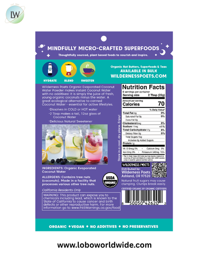 Wilderness Poets, Coconut Water Powder, 4 oz (113 g)