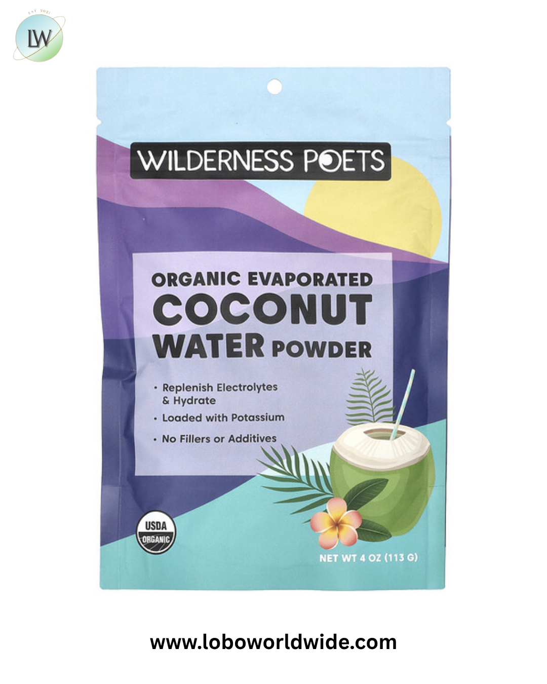 Wilderness Poets, Coconut Water Powder, 4 oz (113 g)