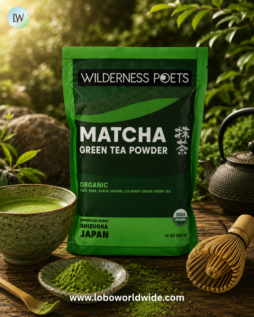 Wilderness Poets, Organic Matcha Green Tea Powder, 12 oz (340 g)