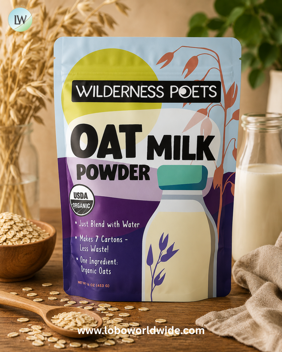 Wilderness Poets, Organic Oat Milk Powder, 16 oz (453 g)