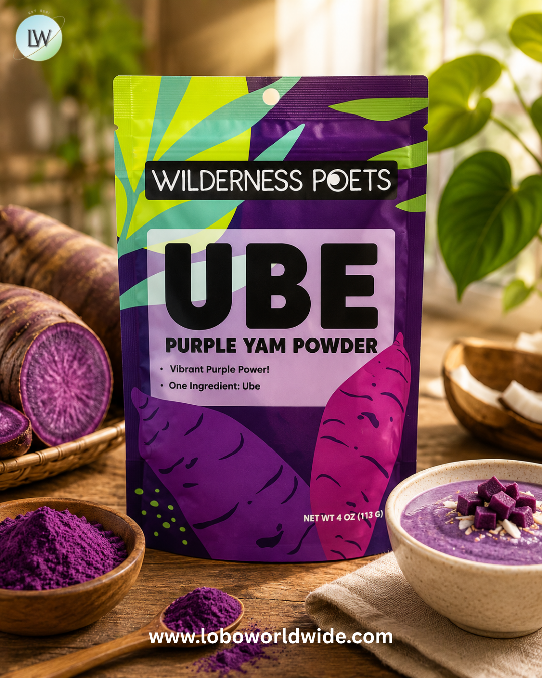 Wilderness Poets, Ube Purple Yam Powder, 4 oz (113 g)