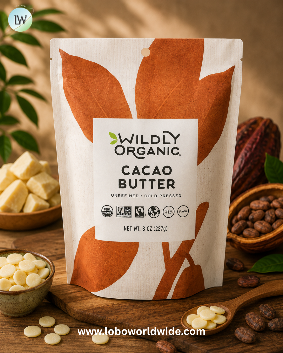Wildly Organic, Cacao Butter, 8 oz (227 g)