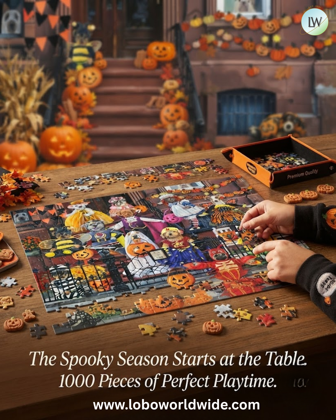 Wonder Forge Pup-kin Trick or Treat 1000 Piece Jigsaw Puzzle for Adults