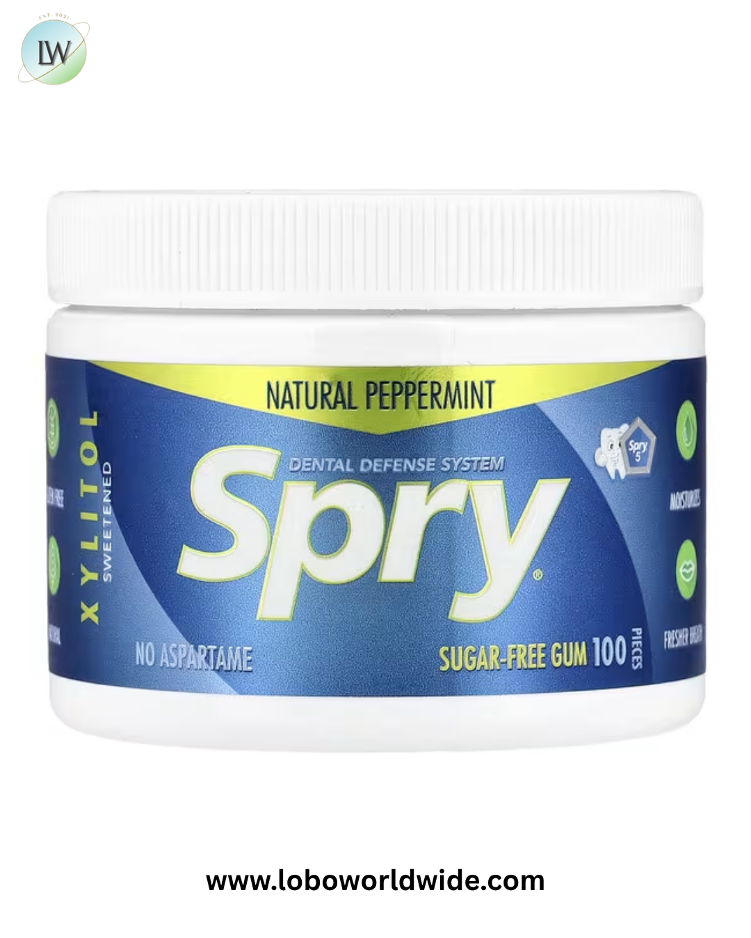 Xlear, Spry®, Sugar-Free Chewing Gum, 100 Pieces