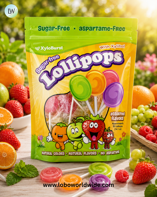 Xyloburst, Sugar-Free Lollipops with Xylitol, Assorted Flavors, 50 Lollipops, 14.1 oz