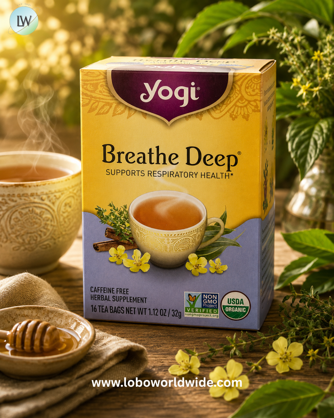 Yogi Tea, Breathe Deep®, Caffeine Free, 16 Tea Bags, 1.12 oz (32 g)