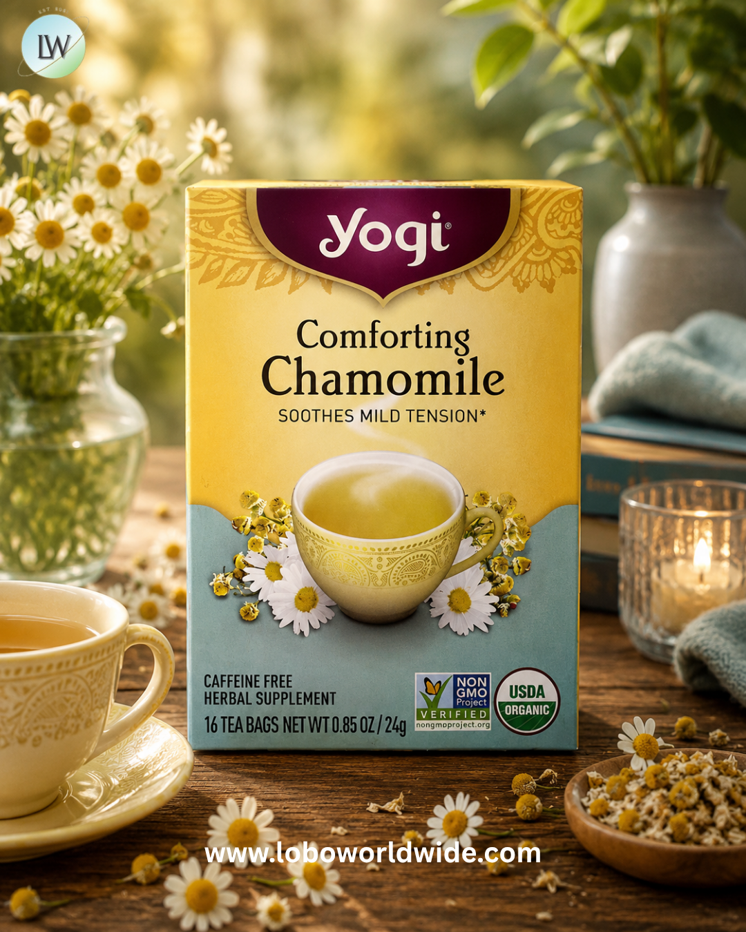 Yogi Tea, Comforting Chamomile, Caffeine Free, 16 Tea Bags, 0.85 oz (24 g)