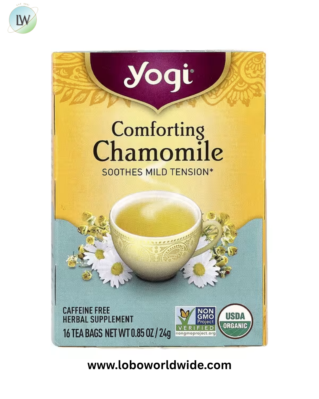 Yogi Tea, Comforting Chamomile, Caffeine Free, 16 Tea Bags, 0.85 oz (24 g)