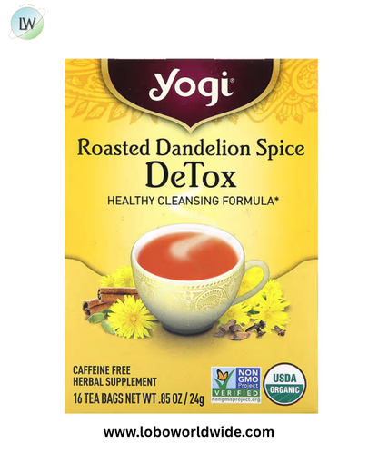 Yogi Tea, DeTox Roasted Dandelion Spice Caffeine Free, 16 Tea Bags, 0.85 oz (24 g)