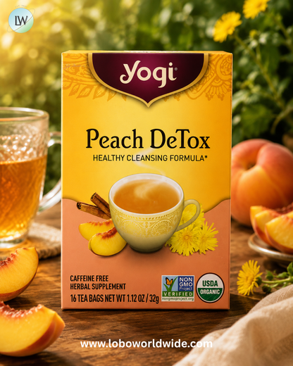Yogi Tea, Peach DeTox, Caffeine Free, 16 Tea Bags, 1.12 oz (32 g)