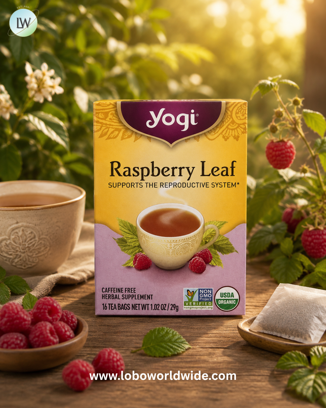 Yogi Tea, Raspberry Leaf, Caffeine Free, 16 Tea Bags, 1.02 oz (29 g)