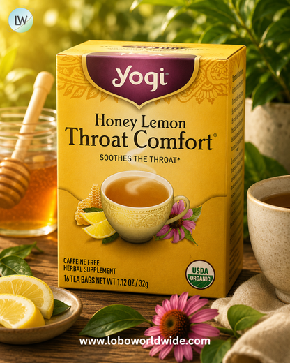 Yogi Tea, Throat Comfort®, Honey Lemon, Caffeine Free, 16 Tea Bags, 1.12 oz (32 g)