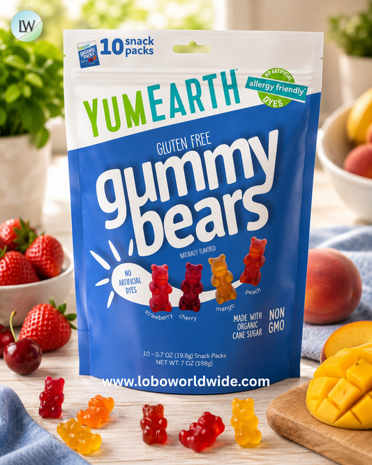 YumEarth, Gluten Free Gummy Bears, Strawberry, Cherry, Mango, Peach, Snack Packs, 0.7 oz (19.8 g) Each