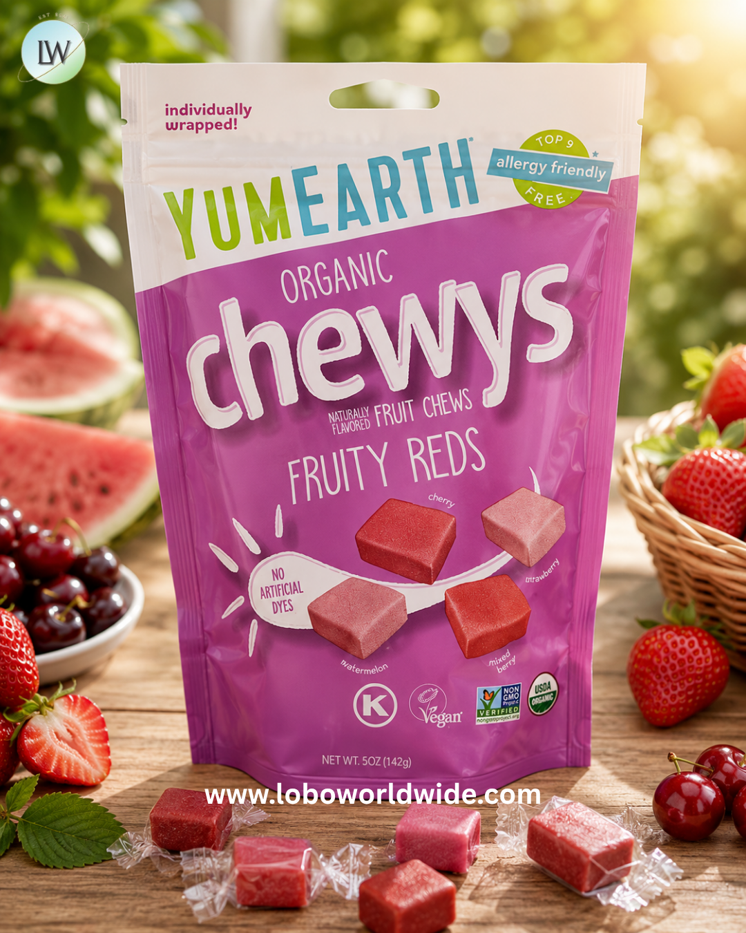 YumEarth, Organic Chewys™, Fruity Reds, 5 oz (142 g)