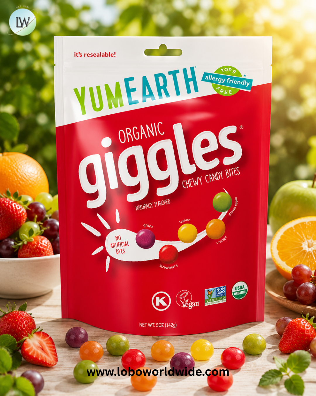 YumEarth, Organic Giggles™, Chewy Candy Bites, 5 oz (142 g)