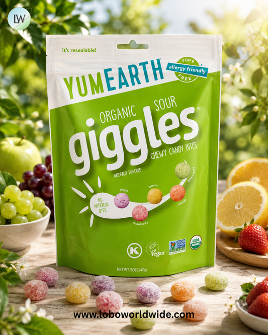 YumEarth, Organic Giggles®, Chewy Candy Bites, Sour, 5 oz (142 g)