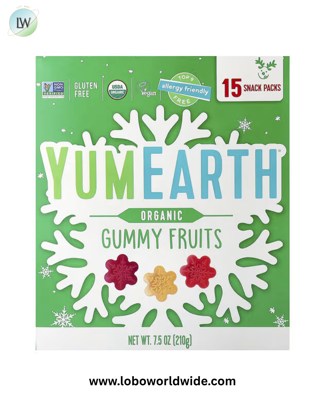 YumEarth, Organic Gummy Fruits, 15 Snack Packs, 0.5 oz (14 g) Each