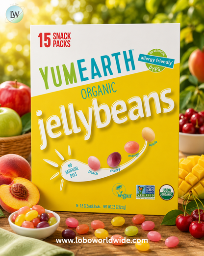 YumEarth, Organic Jelly Beans, 15 Snack Packs, 0.5 oz (14 g) Each