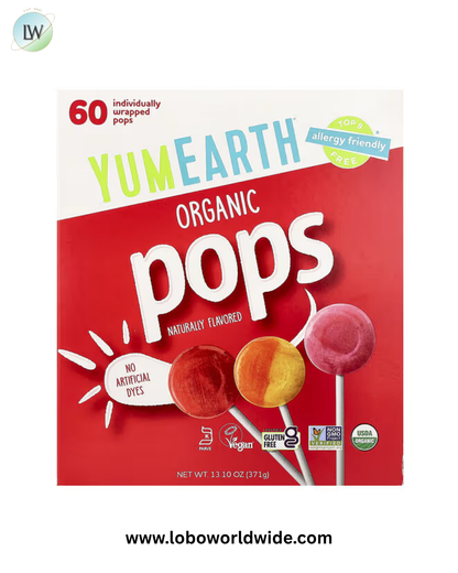YumEarth, Organic Pops, Variety, 60 Individually Wrapped Pops, 13.1 oz (371 g)