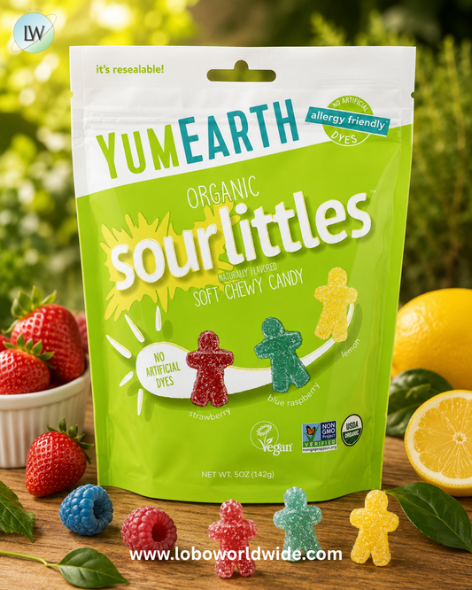 YumEarth, Organic SourLittles™, Soft Chewy Candy, Strawberry, Blue Raspberry, Lemon, 5 oz (142 g)