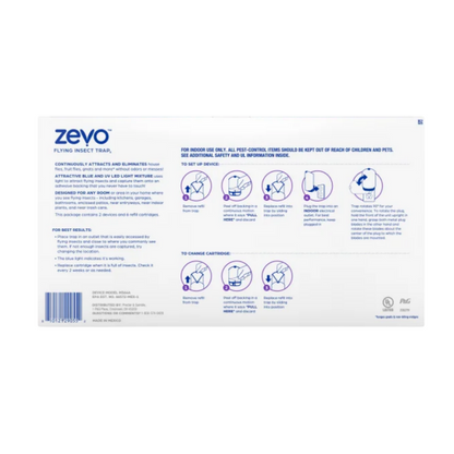 Zevo Flying Insect Trap Starter Kit, 2 Devices + 6 Refills