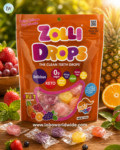 Zollipops, Zolli Drops, The Clean Teeth Drops, Delicious Fruit, 1.6 oz