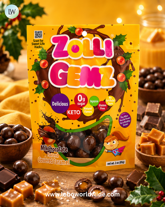 "Zollipops, Zolli Gemz®, Milk Chocolate Covered Caramel, 3 oz (85 g) "
