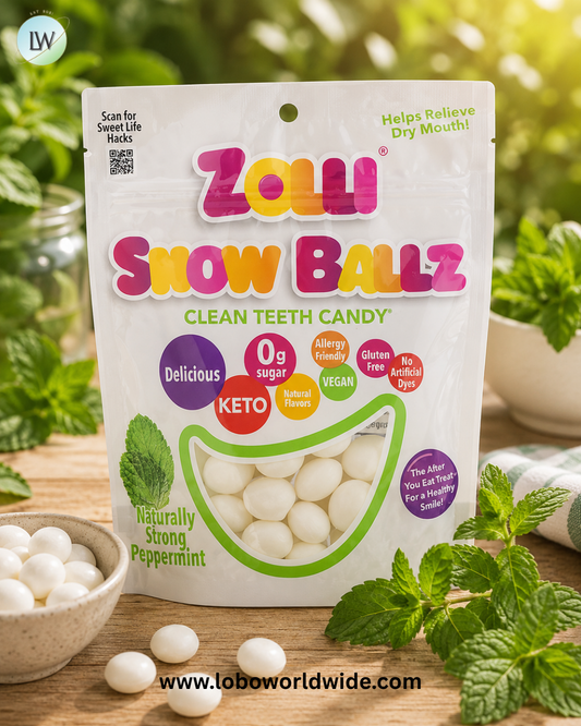 Zollipops, Zolli® Snow Ballz, Naturally Strong Peppermint, Approx. 22 Pieces, 3.1 oz (88 g)