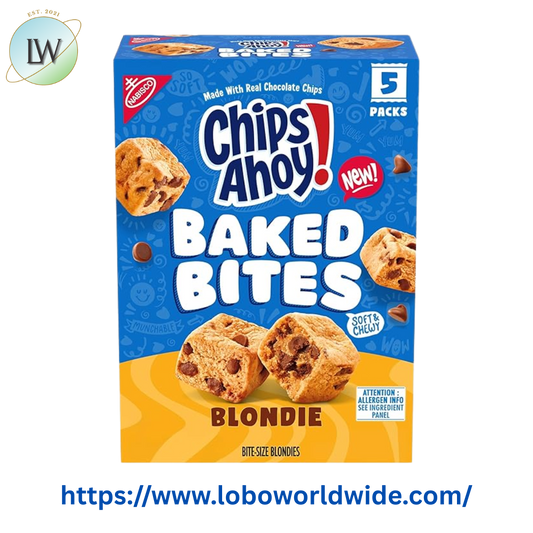 CHIPS AHOY! Chocolate Chip Cake Bites, Baked Blondie, 5 - 1.5 oz Packs Shelf Stable Cardboard Box