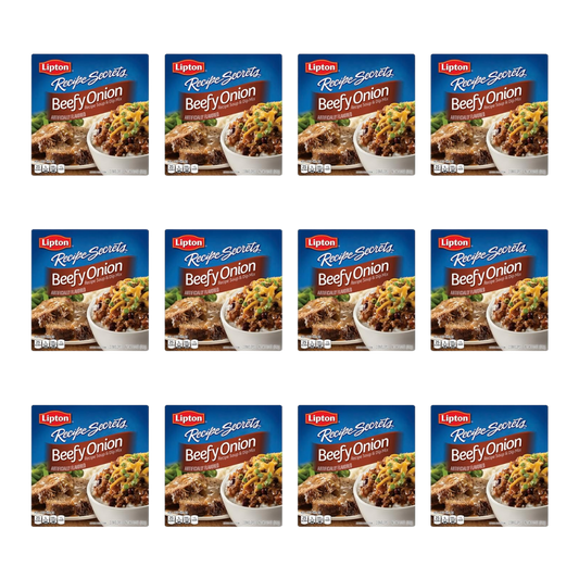 Recipe Secrets Lipton Recipe Soup and Dip Mix, Beefy Onion, 2.2 oz, (12 Packs)