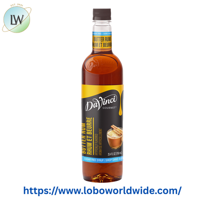 DaVinci Gourmet Sugar Free Butter Rum Flavoring Syrup 750 mL