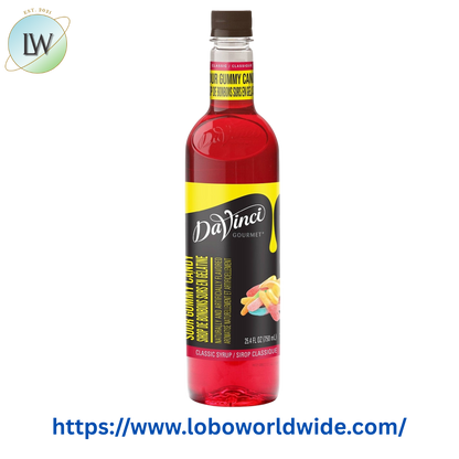 DaVinci Gourmet Classic Sour Gummy Candy Flavoring Syrup 750 mL