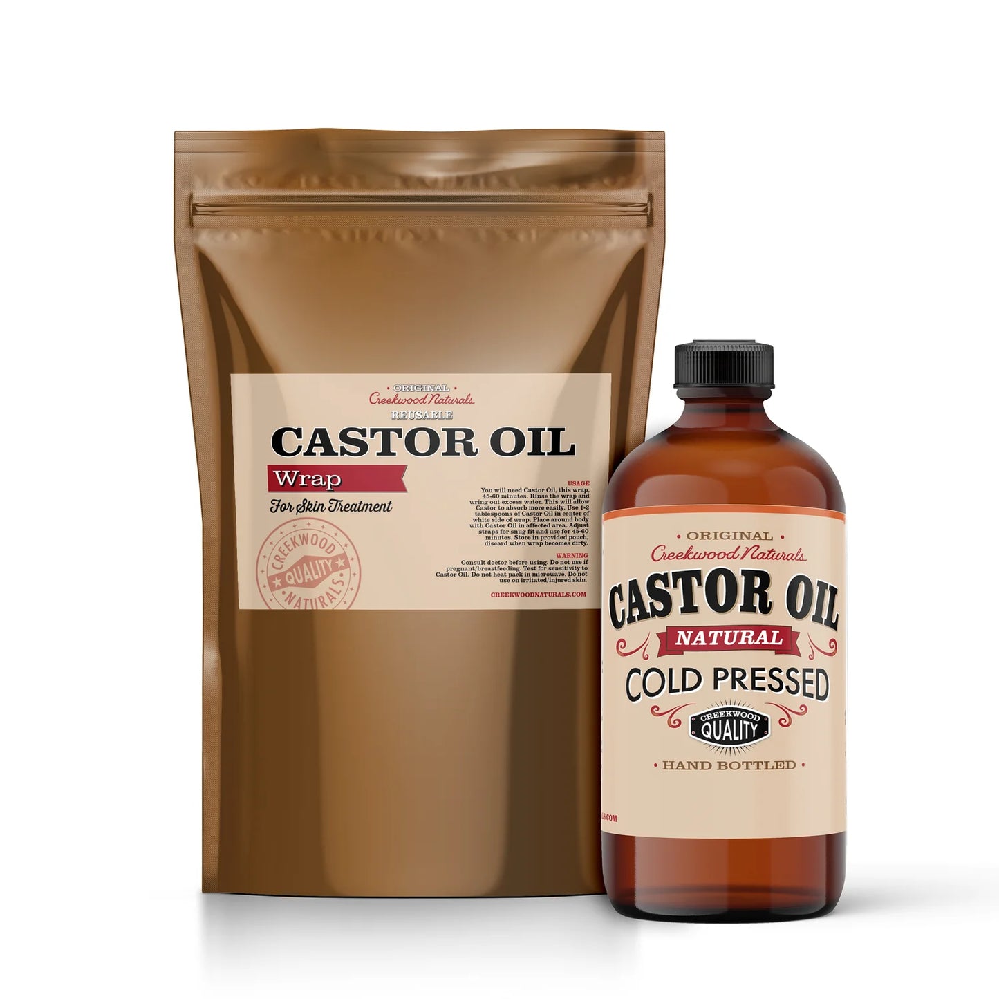 Creekwood naturals Castor Oil Pack - 4 piece Castor Oil Wrap Kit