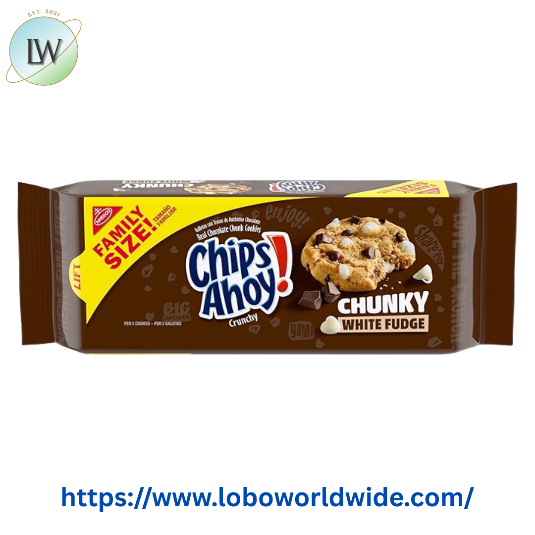 CHIPS AHOY! Chunky White Fudge Chocolate Chunk Cookies, Family Size, 18 oz